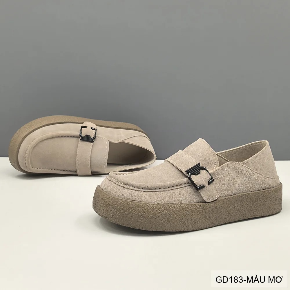 GD183 - Giày Nam Đế Dày Phong Cách Retro Màu Mơ & Nâu - ảnh 5
