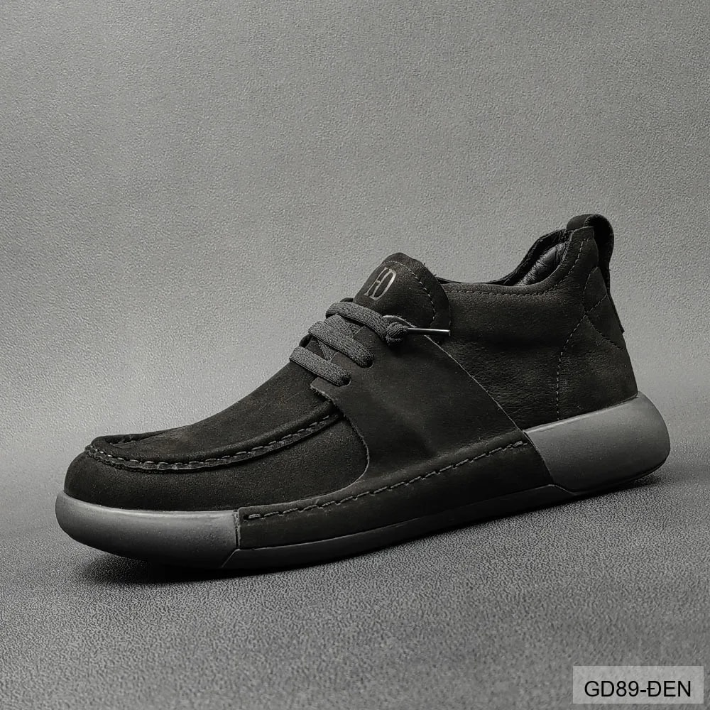 GD89 - Giày nam cao cổ lót nhung giữ ấm, da thật phong cách Anh, phối đồ dễ dàng mùa đông - ảnh 3