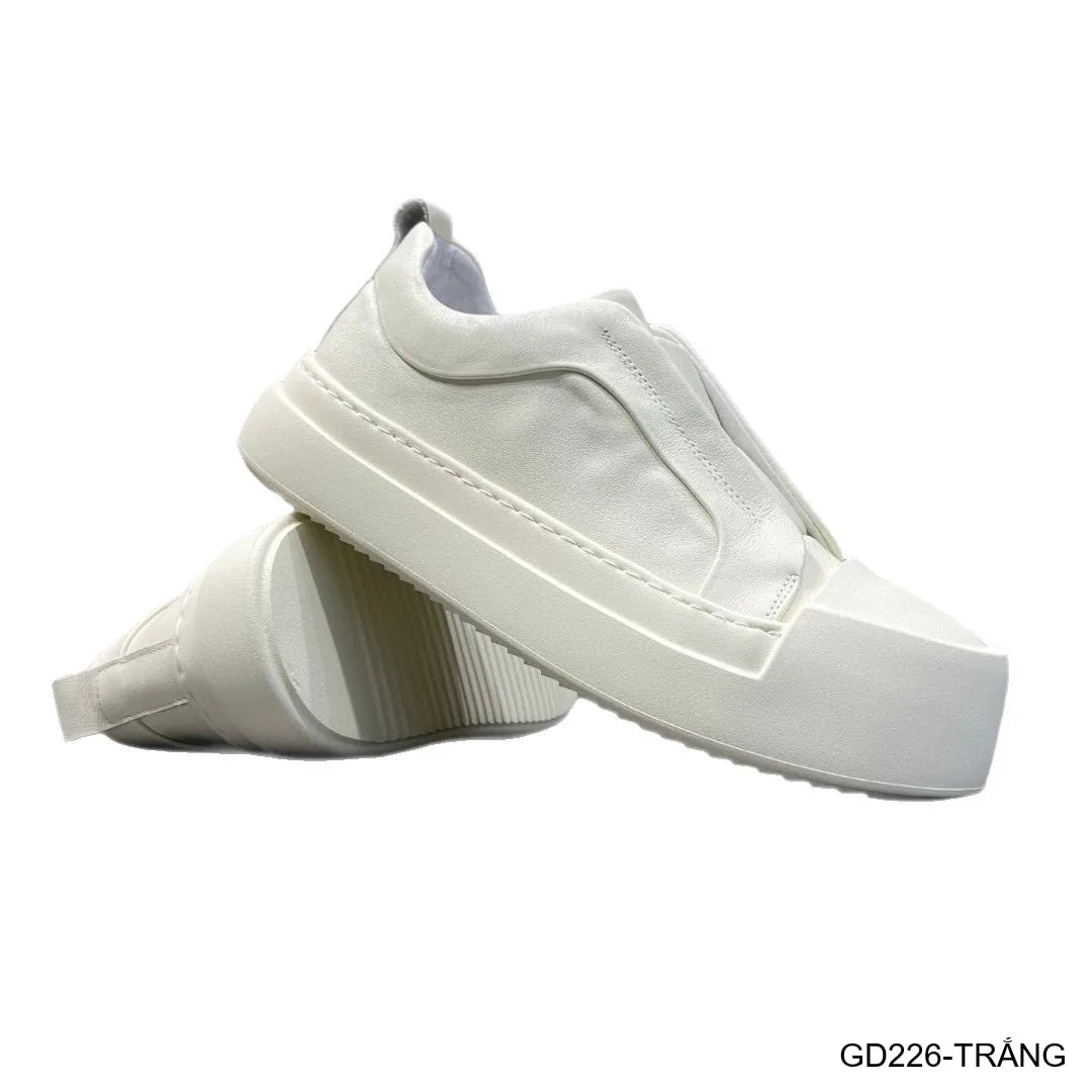 GD226 - Giày nam đế dày thời trang 2025 kiểu dad shoes da bò màu trắng đen - ảnh 5