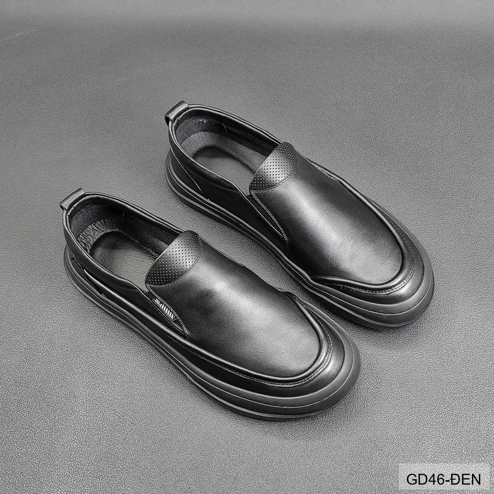 GD46 - Giày Nam Da Bò Đen Đế Dày Phong Cách Thời Trang - ảnh 4