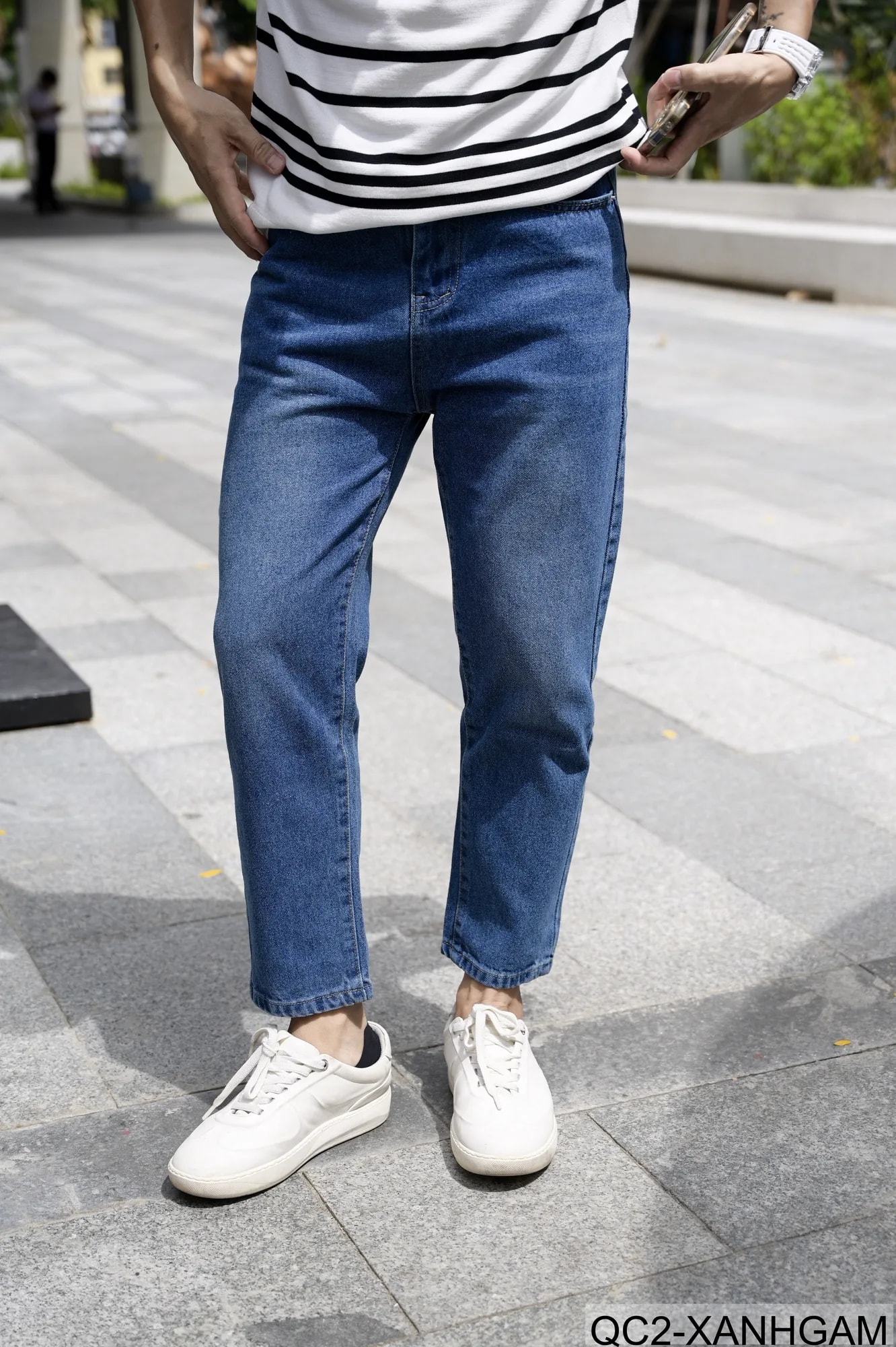 QC2 - Quần Jeans Nam Ống Đứng Chín Tấc Phong Cách Hàn Quốc - ảnh 6