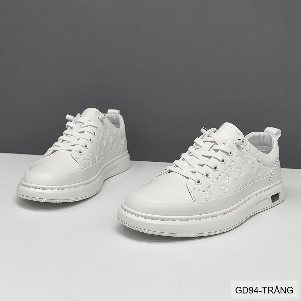GD94 - Giày thể thao nam da thật cao cấp phối màu trắng đen thời trang - ảnh 4