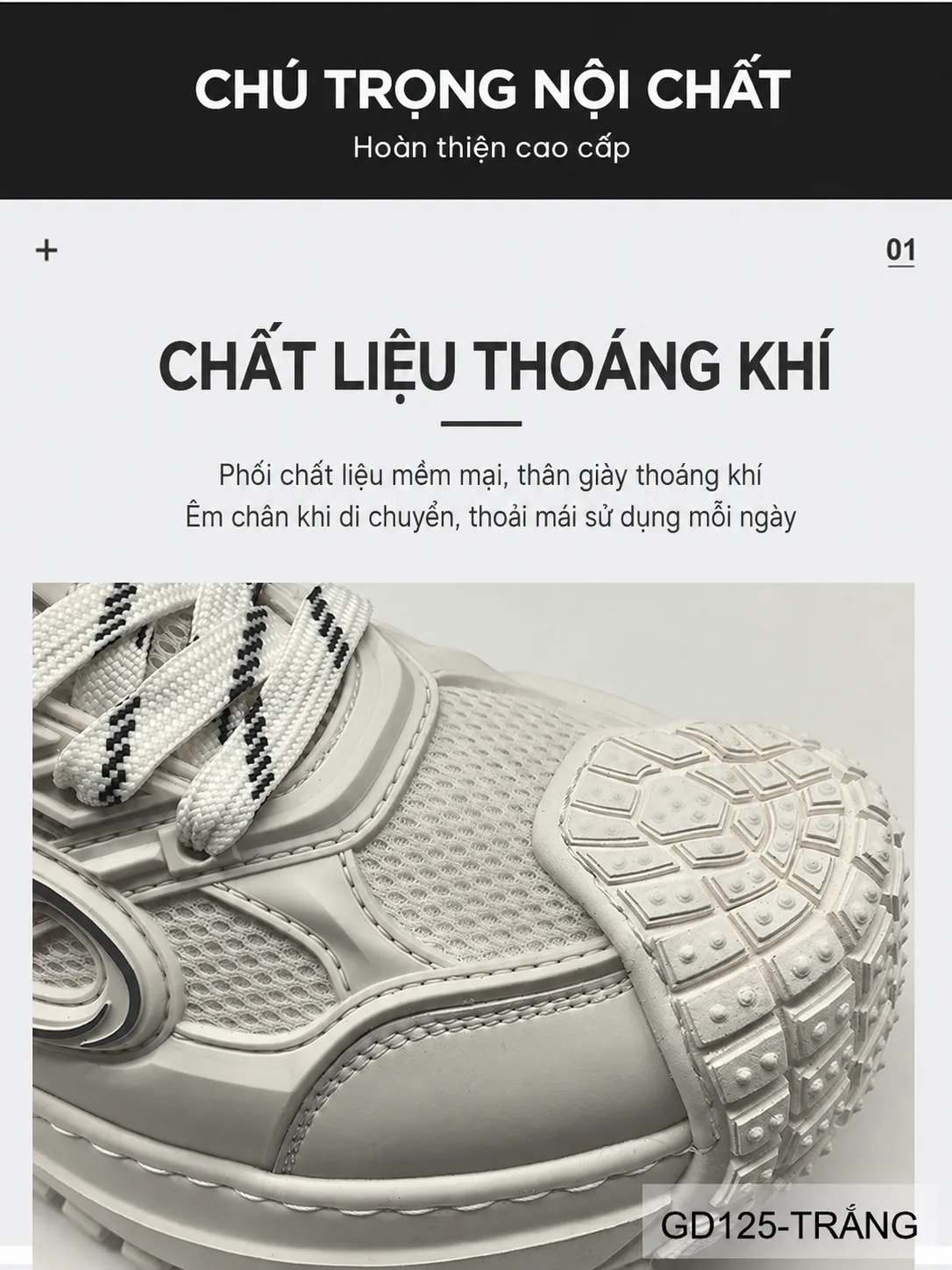GD125 - Giày thể thao nam đế dày thoáng khí phong cách dad shoes thời thượng - ảnh 7