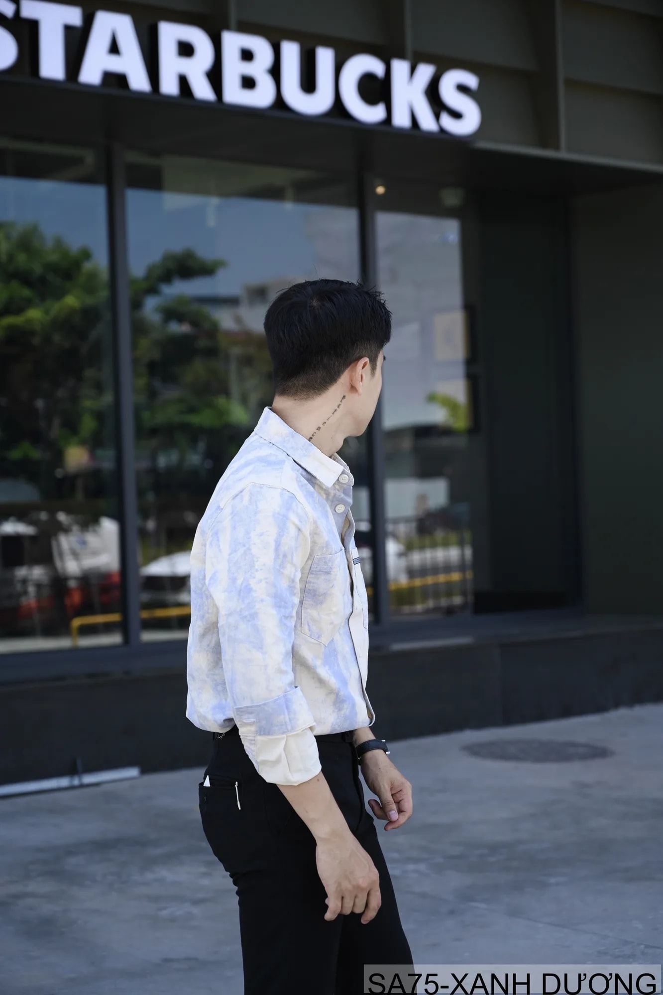 SA75 - Áo Sơ Mi Nam Dài Tay In Họa Tiết Phong Cách Nhật Bản Chất Cotton Mềm Mại - ảnh 5
