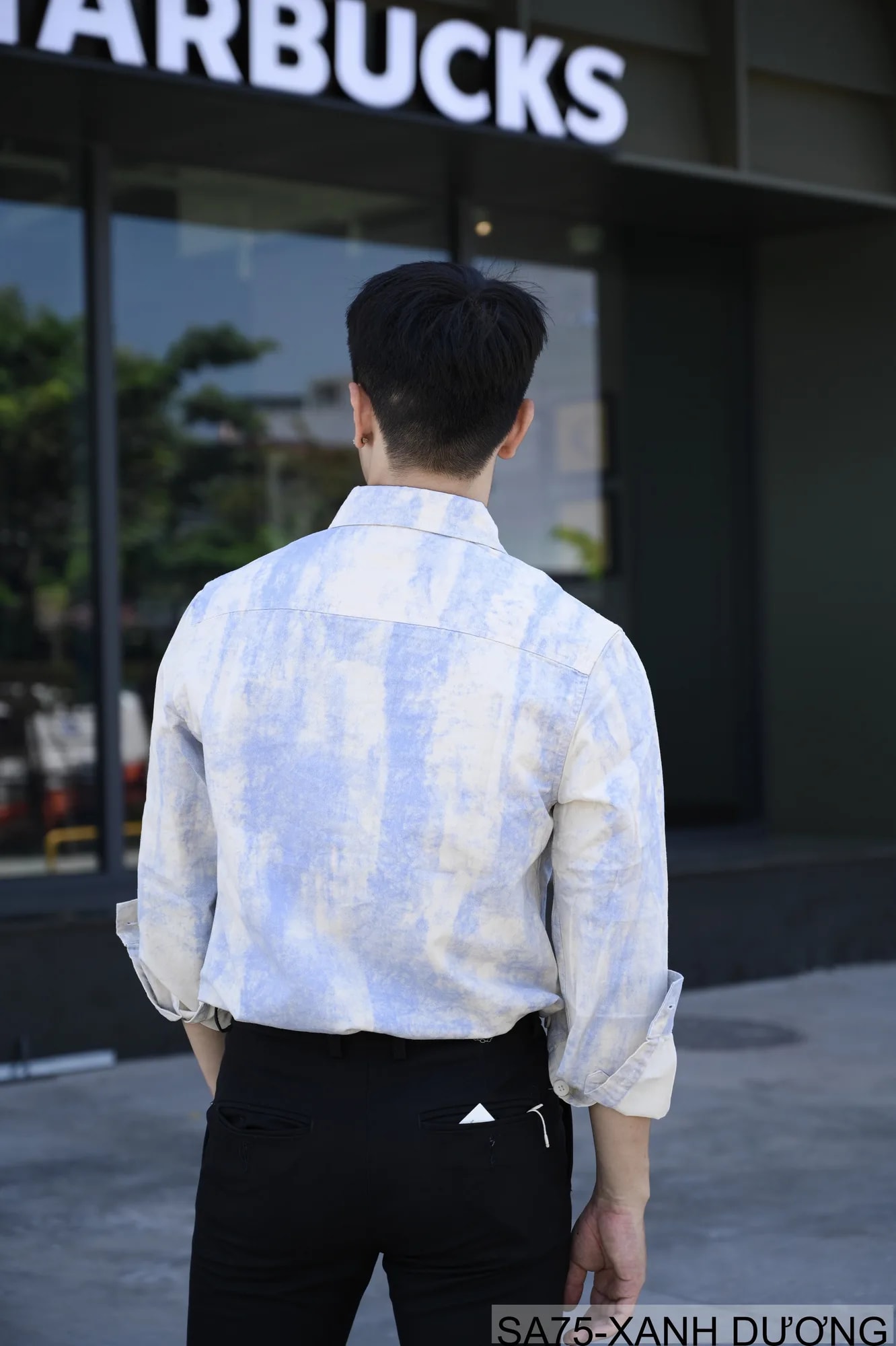 SA75 - Áo Sơ Mi Nam Dài Tay In Họa Tiết Phong Cách Nhật Bản Chất Cotton Mềm Mại - ảnh 4