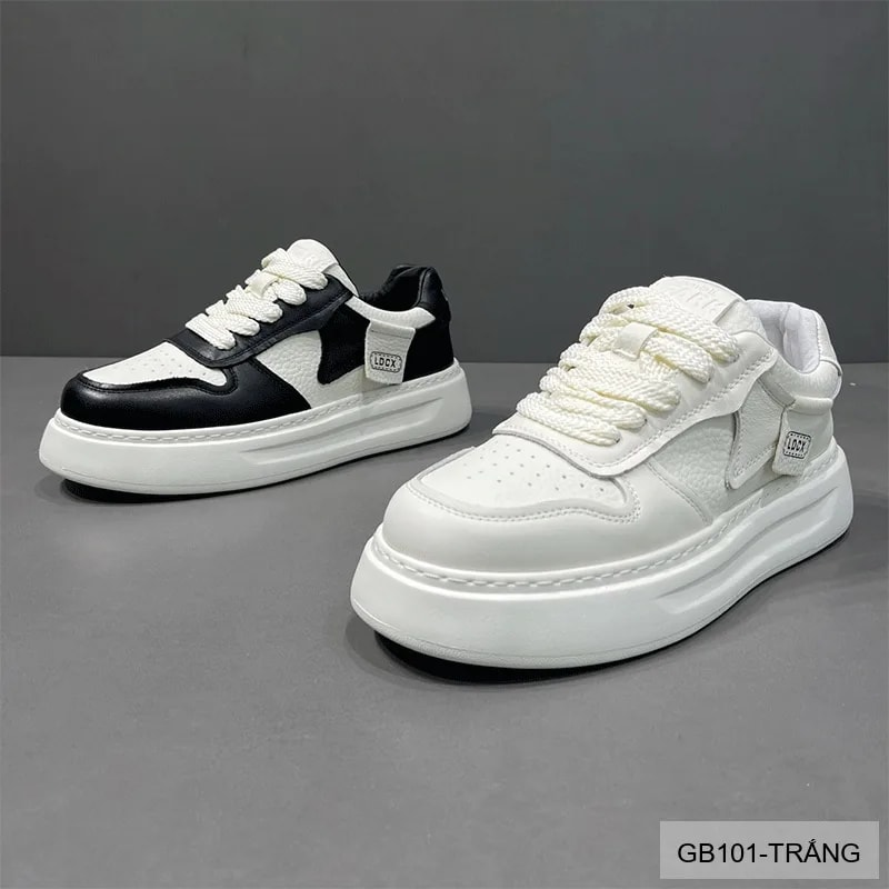 GB101 - Giày nam trắng đế dày kiểu dad shoes da thật thời trang 2025 - ảnh 8