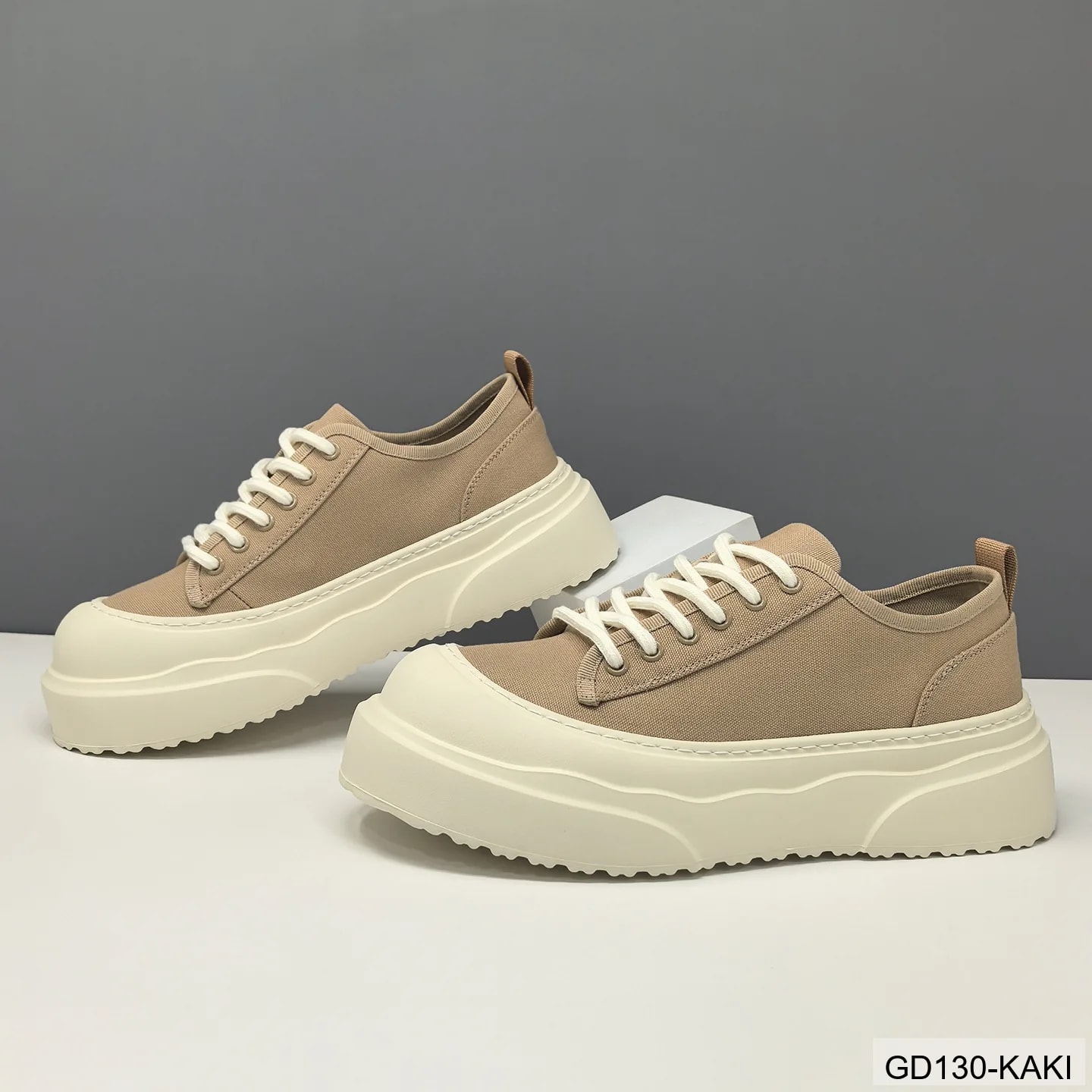 GD130 - Giày vải nam đế dày tăng chiều cao, thoáng khí, phong cách casual châu Âu - ảnh 4
