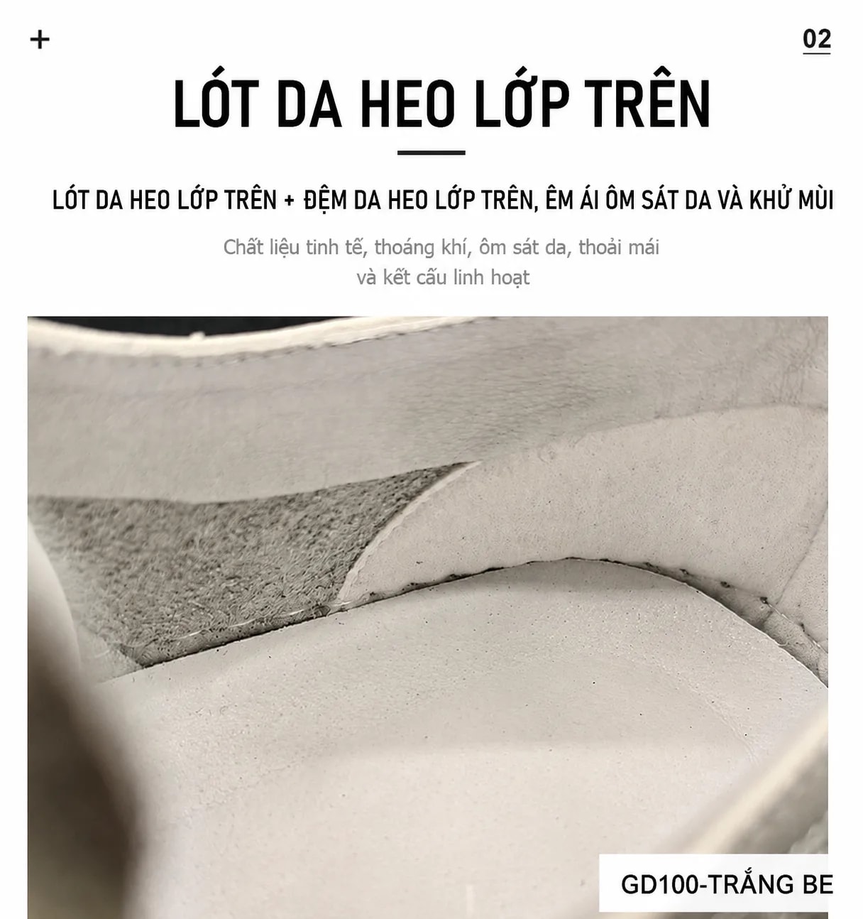 GD100 - Giày Nam Da Bò Trắng Be Phong Cách Thời Trang - ảnh 8