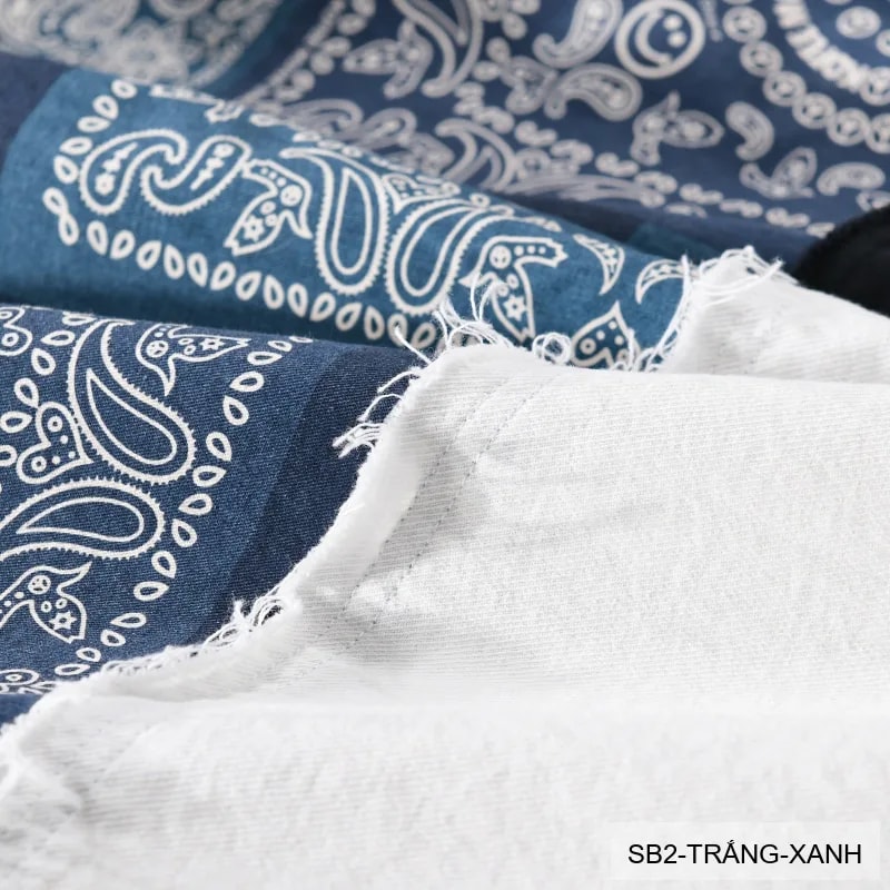 SB2 - Áo sơ mi nam ngắn tay phối màu bandana, cotton mát mẻ, dáng rộng streetwear mùa hè - ảnh 5