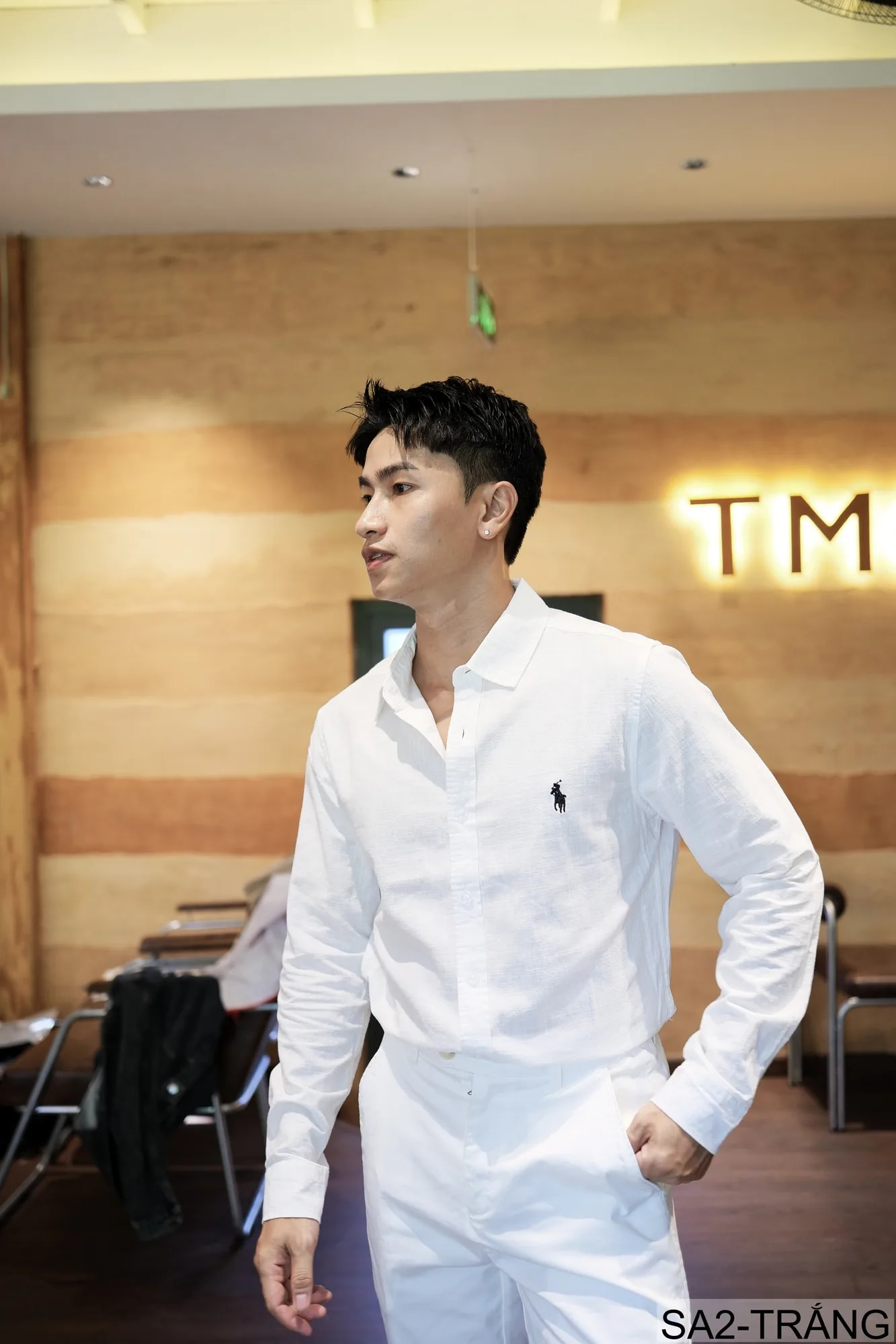SA2 - Áo sơ mi nam dài tay thêu logo nhỏ, chất cotton mềm mại, dáng rộng thoải mái, phong cách Nhật Bản - ảnh 10