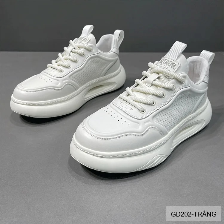 GD202 - Giày thể thao nam da trắng đế dày tăng chiều cao, thoáng khí, phong cách châu Âu - ảnh 9
