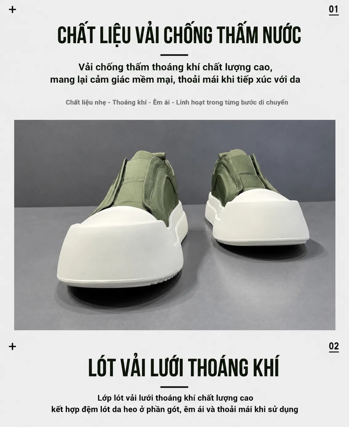GB20 - Giày nam đế dày phong cách retro, nhẹ êm, dễ phối đồ, màu xanh lá và đen - ảnh 6