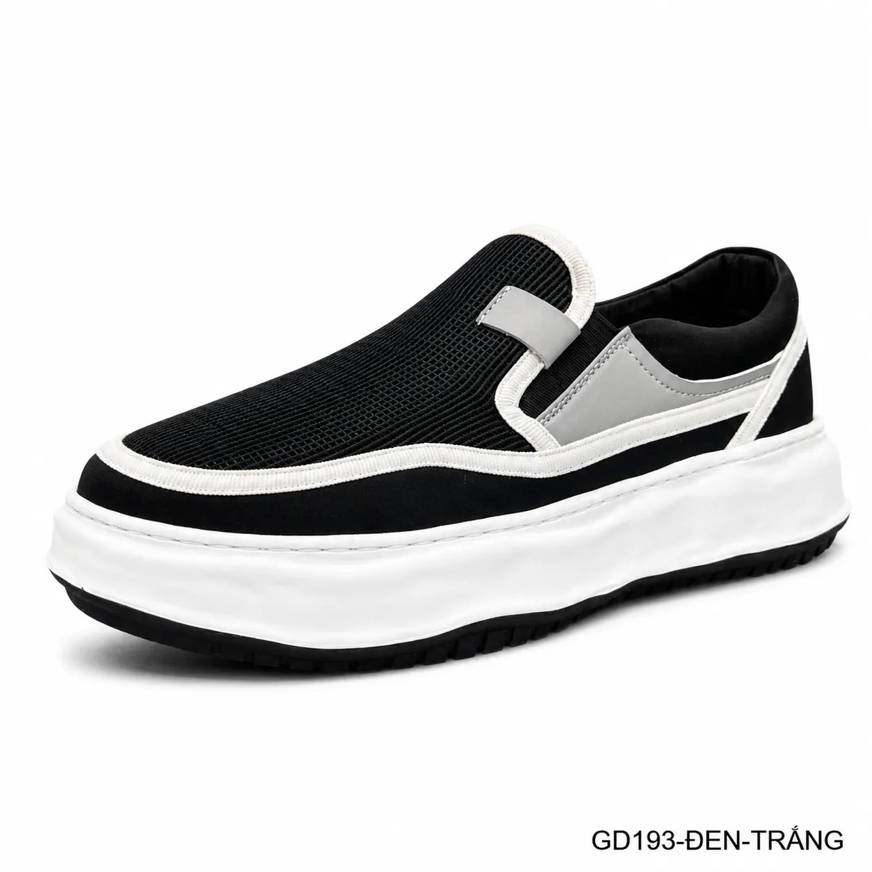 GD193 - Giày thể thao nam đế dày phối màu đen trắng phong cách thường ngày