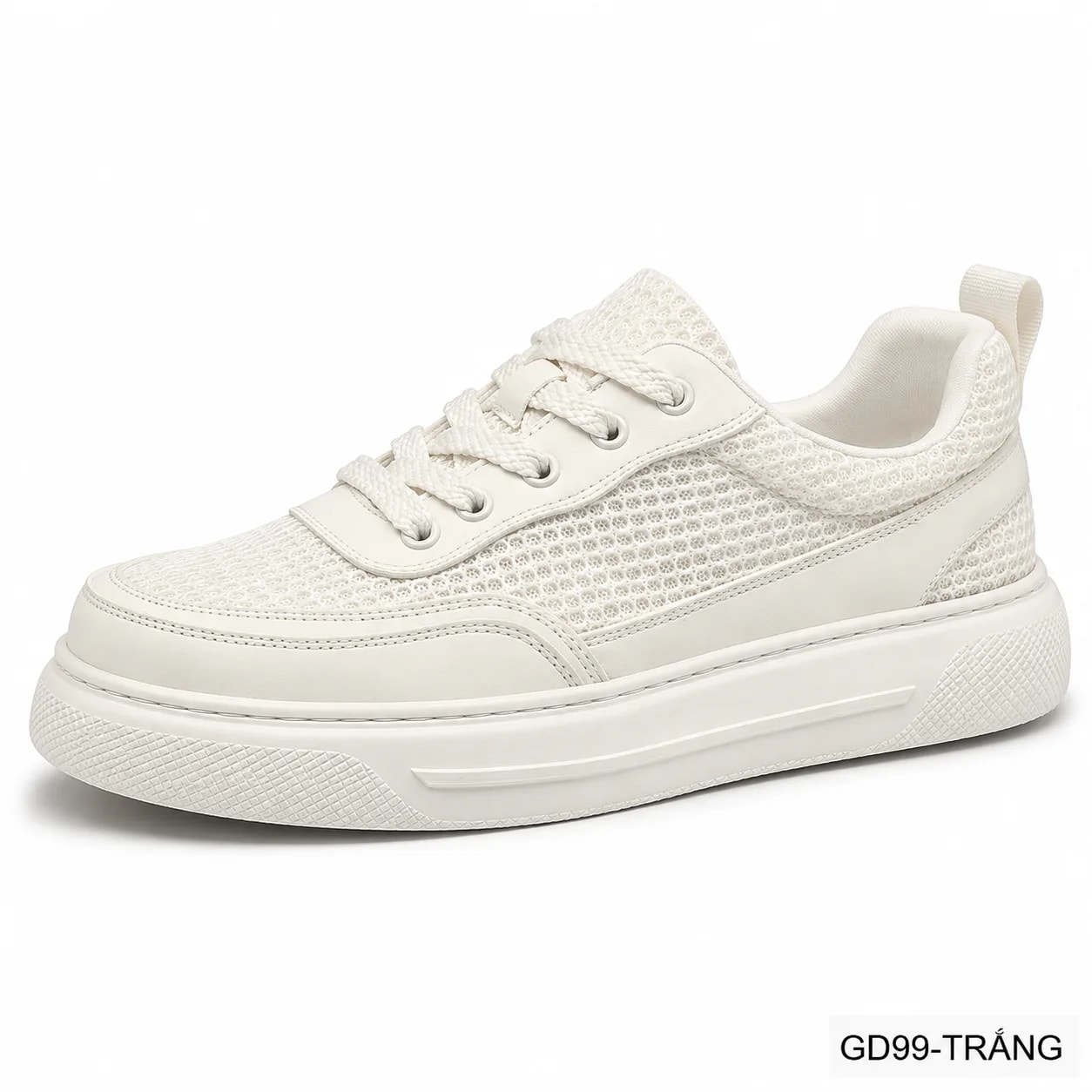 GD99 - Giày thể thao nam đế dày thoáng khí, phối đồ dễ dàng - Trắng/Đen