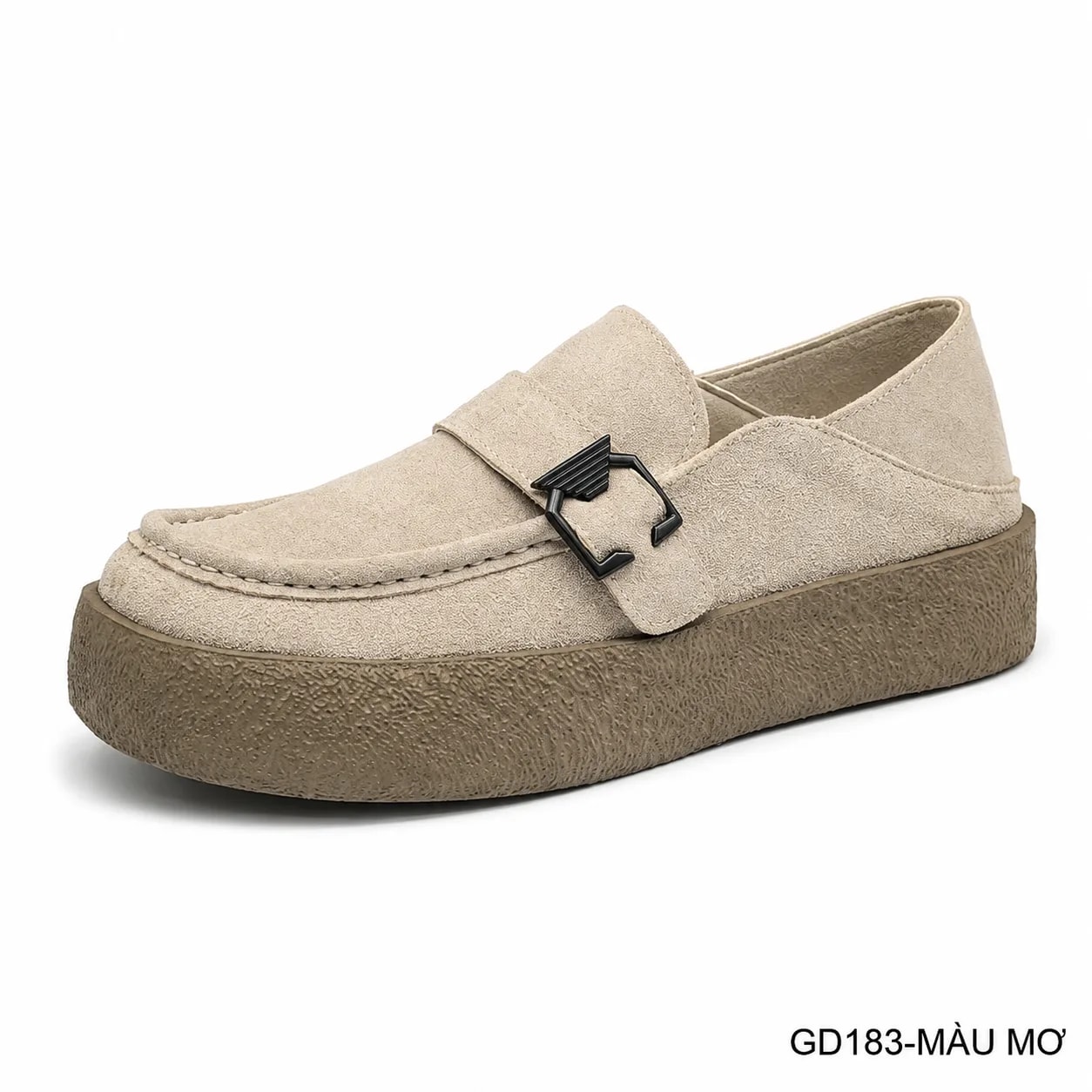 GD183 - Giày Nam Đế Dày Phong Cách Retro Màu Mơ & Nâu