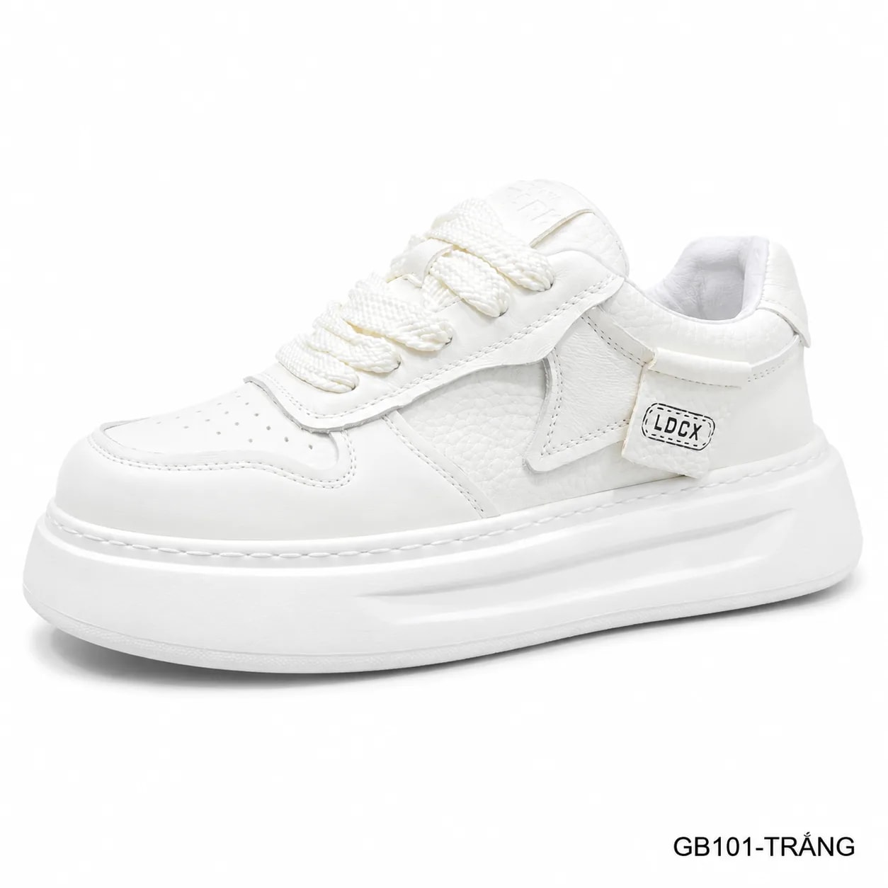 GB101 - Giày nam trắng đế dày kiểu dad shoes da thật thời trang 2025